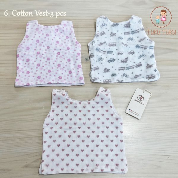 6. cotton vest -6 pcs