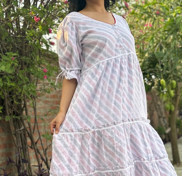 Traditional Malmal Ruffle Bloom Dress - Image 3