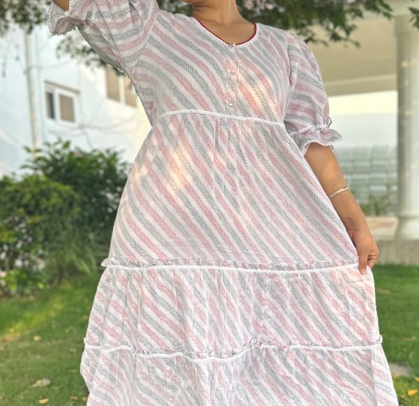 Traditional Malmal Ruffle Bloom Dress - Image 2